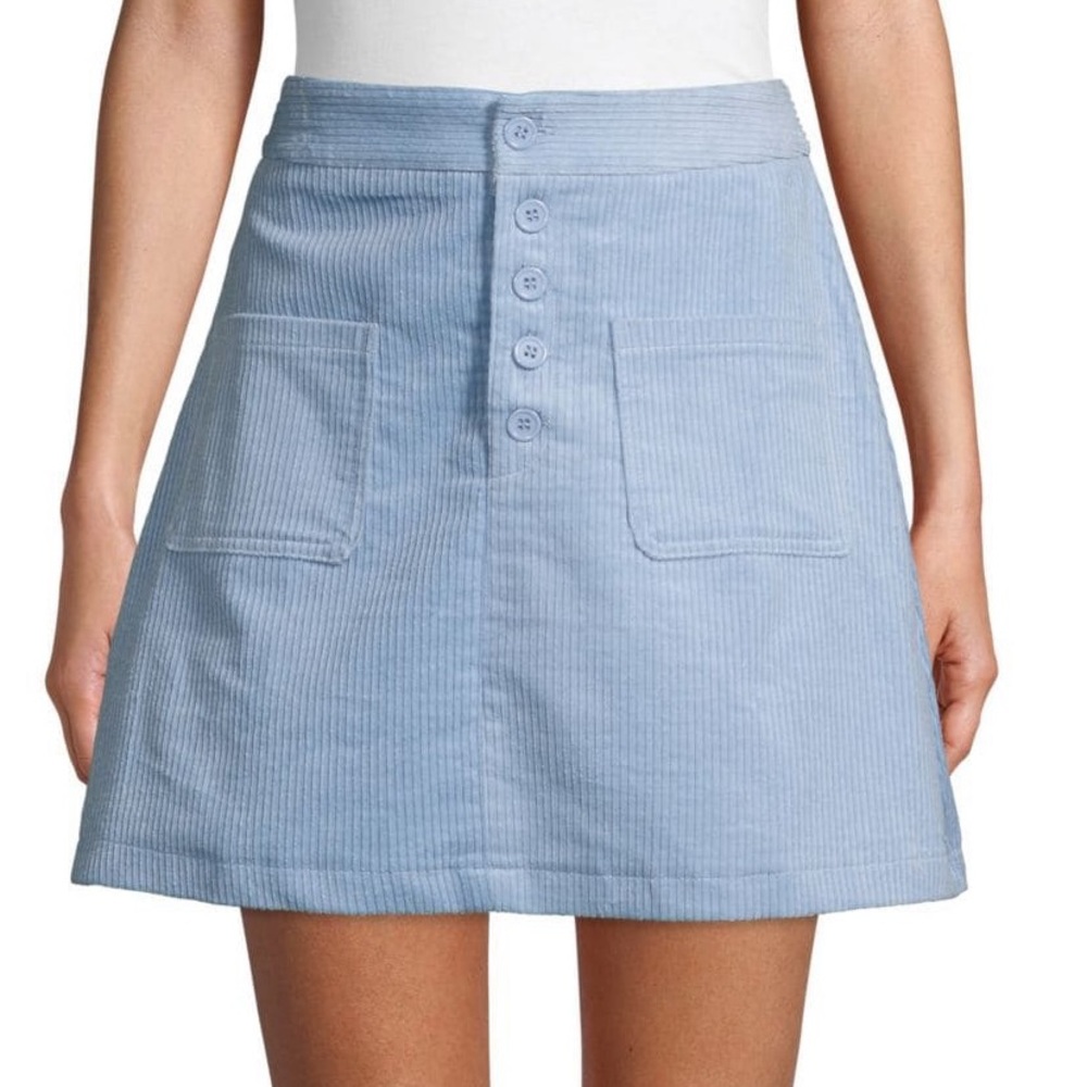 Lost + Wander mini skirt Blue Corduroy size medium
